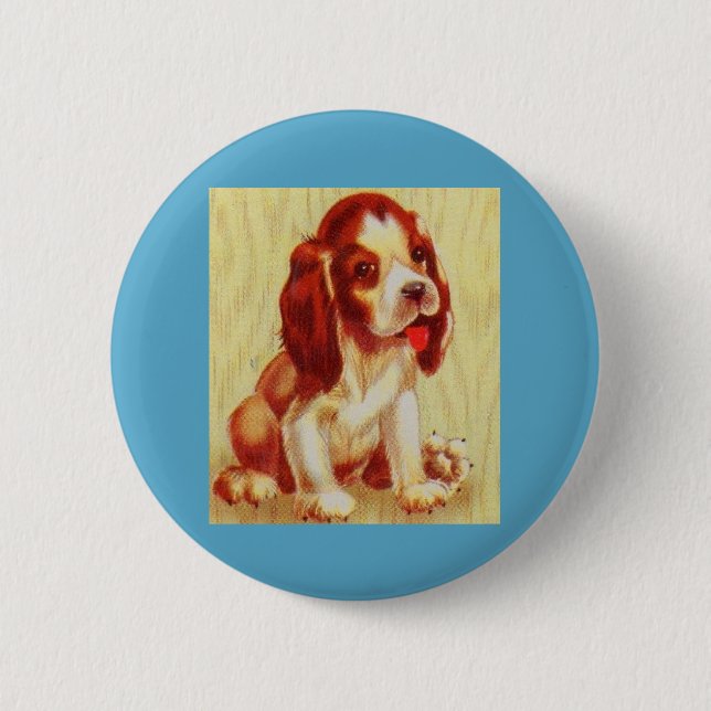 Badge Rond 5 Cm petit chiot beagle mignon (Devant)