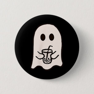 Badge Rond 5 Cm Petit Costume de café glacé fantôme Halloween