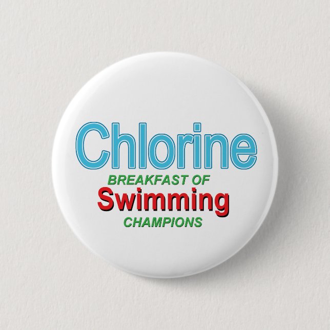 Badge Rond 5 Cm Petit déjeuner de chlore des nageurs (Devant)