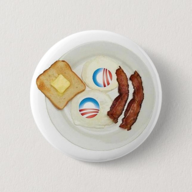 Badge Rond 5 Cm Petit déjeuner de Pro-Obama 2012 (Devant)