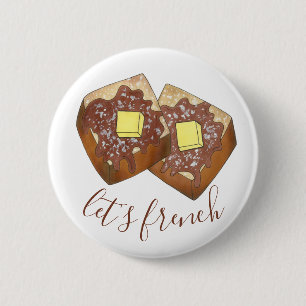 Badge Rond 5 Cm Petit-déjeuner français au beurre de pain et sirop