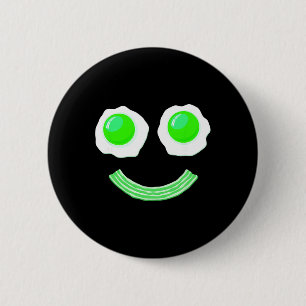 Badge Rond 5 Cm Petit déjeuner St. Patrick Jour Drôle Oeufs Sourir