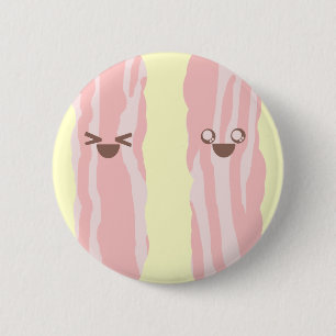 Badge Rond 5 Cm petit déjeuner tellement heureux de lard de kawai