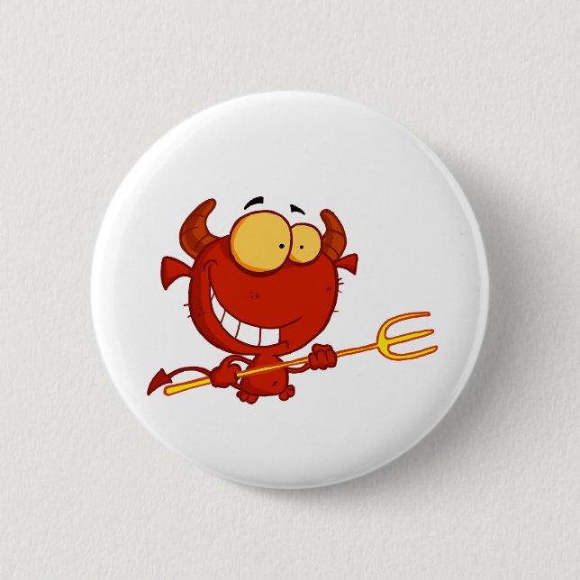 Badge Rond 5 Cm Petit-diable-heureux-fourche (Devant)