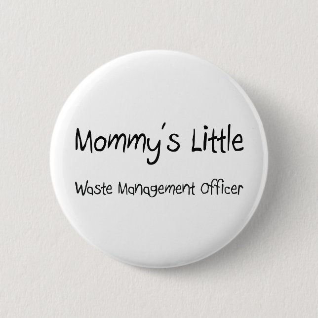 Badge Rond 5 Cm Petit dirigeant de gestion des déchets de Mommys (Devant)