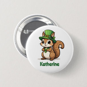 Badge Rond 5 Cm Petit écureuil de jour Saint Patrick personnalisé
