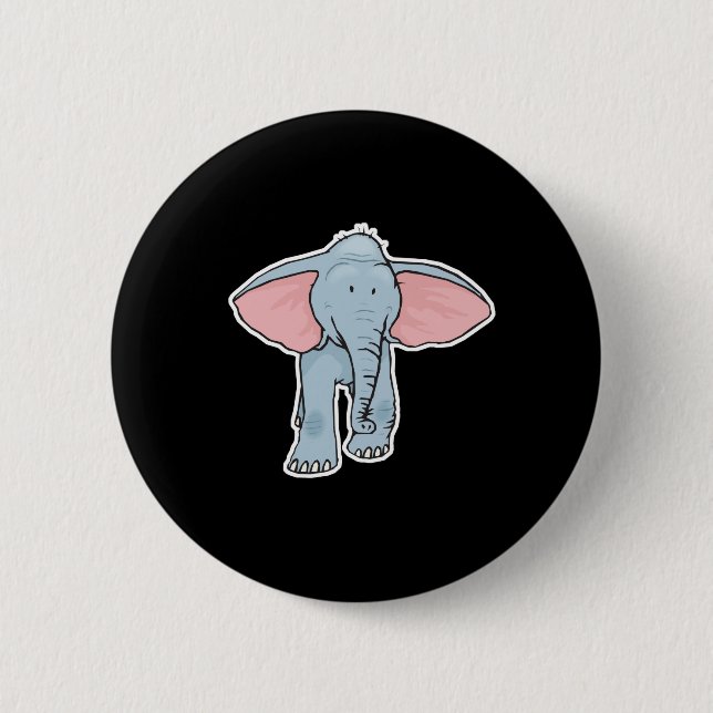Badge Rond 5 Cm petit éléphant mignon (Devant)
