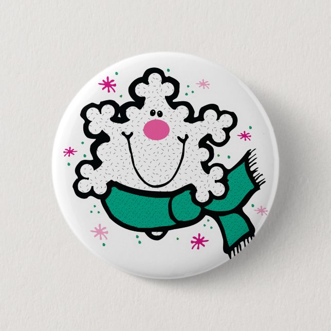 Badge Rond 5 Cm petit flocon de neige (Devant)