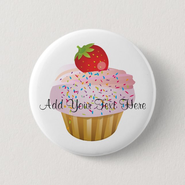 Badge Rond 5 Cm Petit gâteau de fraise (Devant)