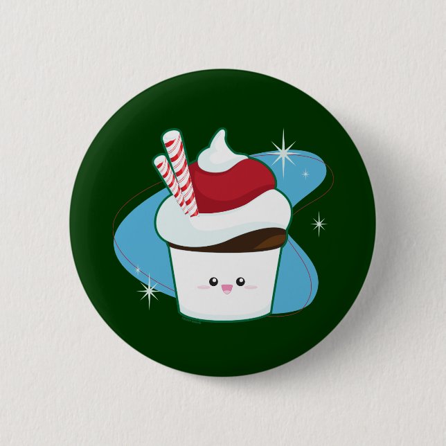 Badge Rond 5 Cm Petit gâteau de menthe poivrée (Devant)
