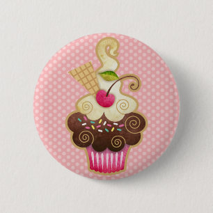 Badge Rond 5 Cm Petit gâteau délicieux
