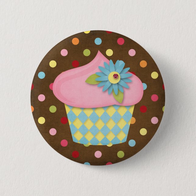 Badge Rond 5 Cm petit gâteau délicieux (Devant)