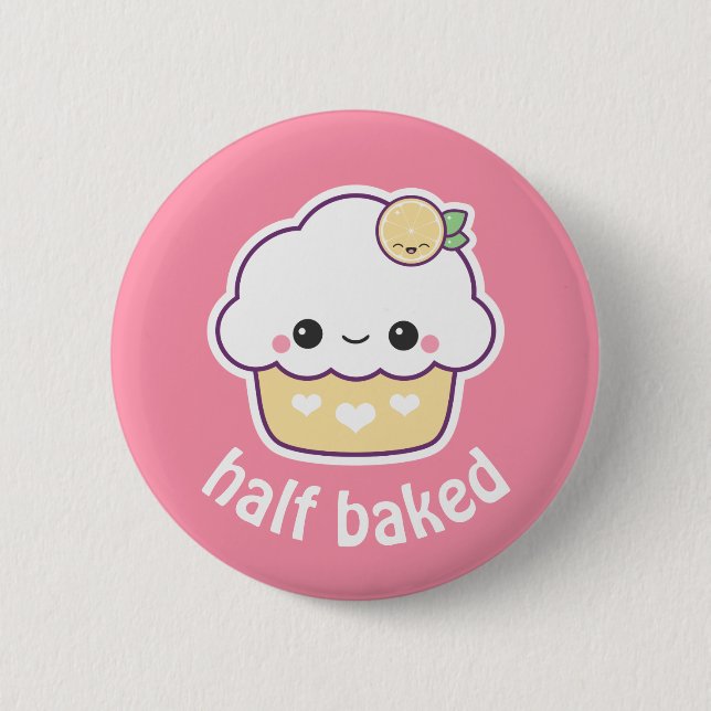 Badge Rond 5 Cm Petit gâteau mignon de citron (Devant)