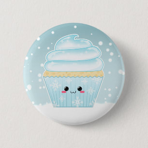 Badge Rond 5 Cm Petit gâteau mignon de flocon de neige de Noël de