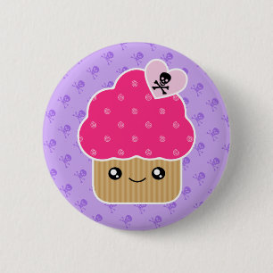 Badge Rond 5 Cm Petit gâteau mignon mauvais d'insigne de bouton d