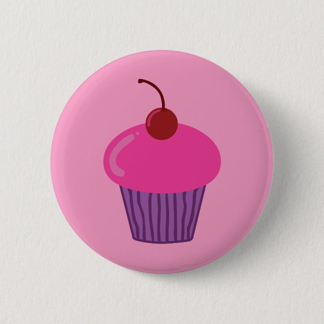 Badge Rond 5 Cm Petit gâteau rose (Devant)