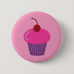 Badge Rond 5 Cm Petit gâteau rose