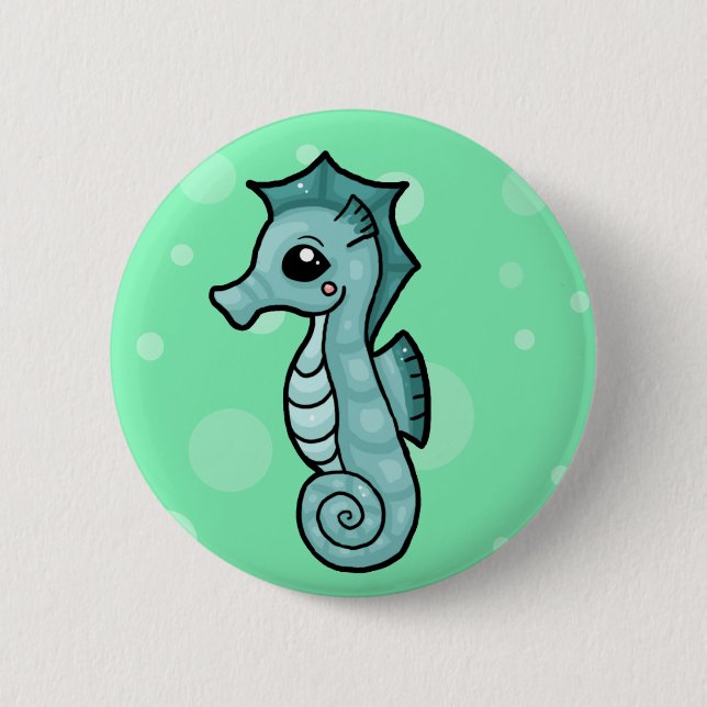 Badge Rond 5 Cm Petit hippocampe (Devant)