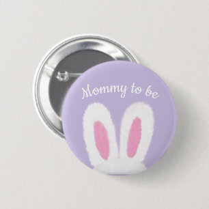 Badge Rond 5 Cm Petit lapin moelleux minimaliste baby shower maman