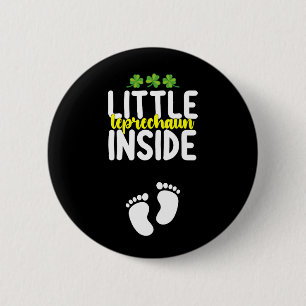 Badge Rond 5 Cm Petit Leprechaun à l'intérieur de la grossesse mèr