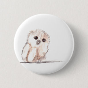Badge Rond 5 Cm Petit oiseau de chouette