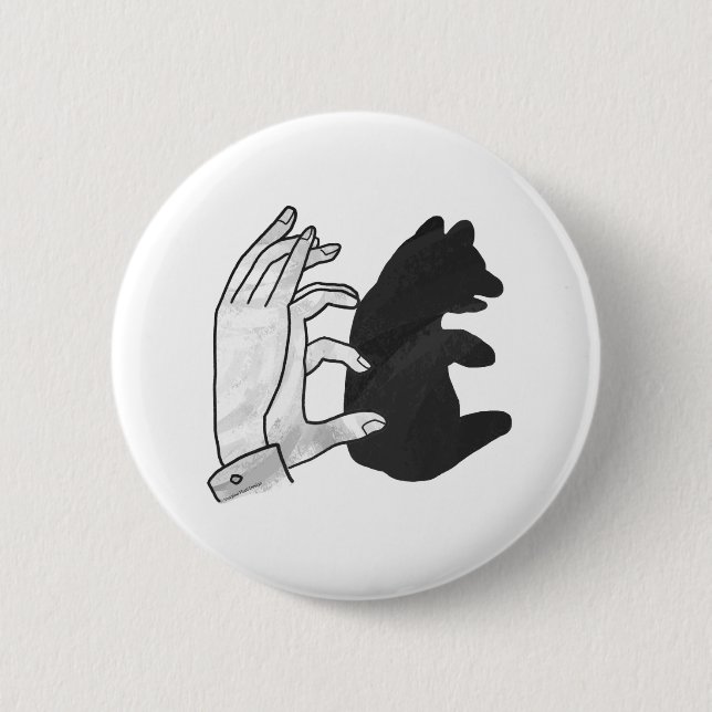 Badge Rond 5 Cm Petit ours Ours Silhouette Main (Devant)