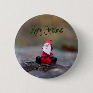 Badge Rond 5 Cm Petit Père Noël Clause Joyeux Noël