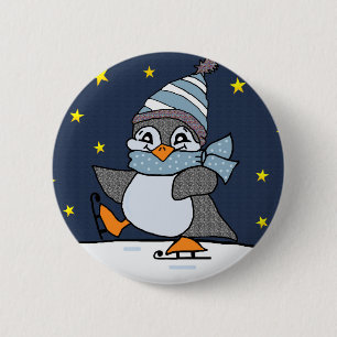 Badge Rond 5 Cm Petit pingouin