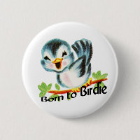 Petit rétro oiseau mignon soutenu au cadeau de