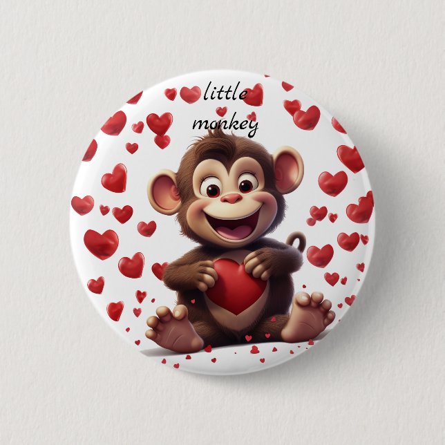 Badge Rond 5 Cm Petit singe (Devant)