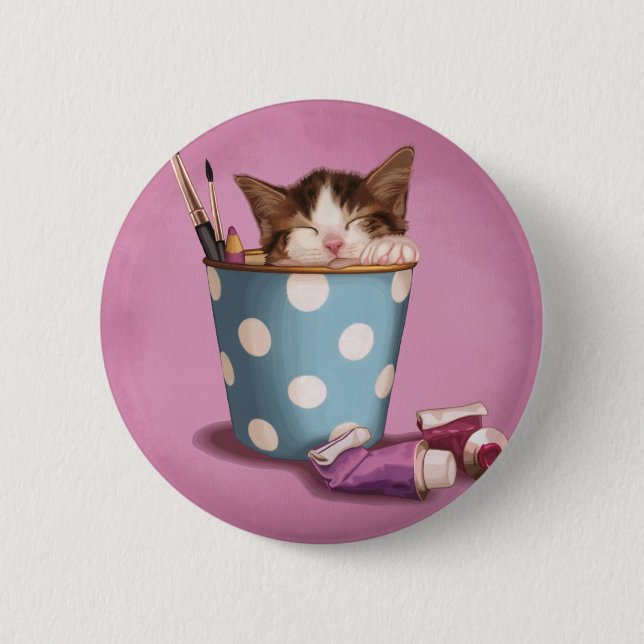 Badge Rond 5 Cm Petit somme de Kitty (Devant)