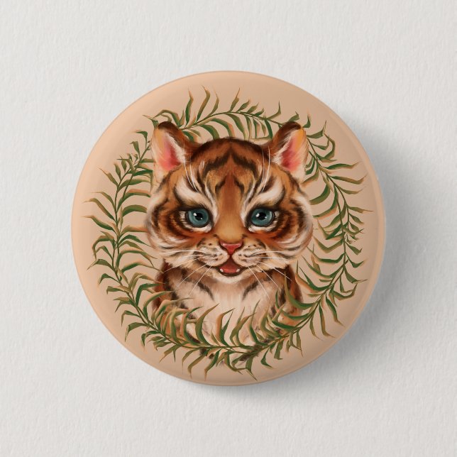 Badge Rond 5 Cm Petit tigre (Devant)