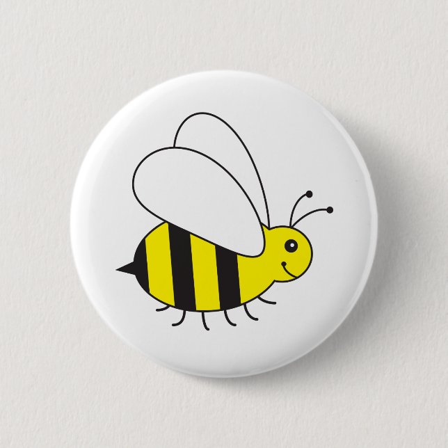 Badge Rond 5 Cm Petite abeille drôle de miel mignonne (Devant)