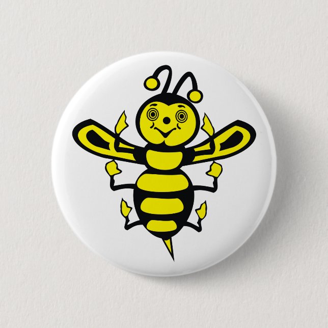 Badge Rond 5 Cm Petite abeille heureuse (Devant)