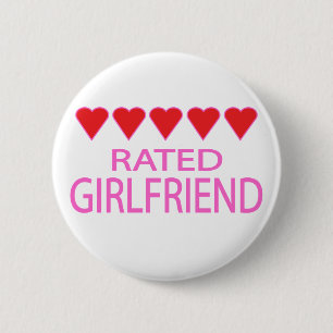 Badge Rond 5 Cm Petite amie à cinq coeurs