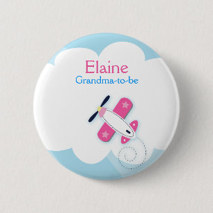 Badge Rond 5 Cm Petite bouton personnalisé de NOM d'aviateur par
