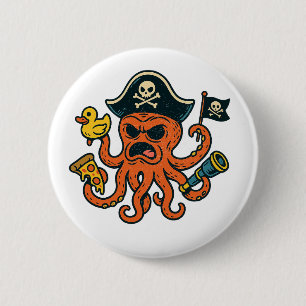 Badge Rond 5 Cm Petite broche à Octopus Mutant - Vibes de Tentacle