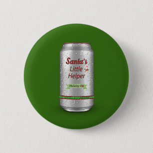 Badge Rond 5 Cm Petite canette de bière de l'aide de Père Noël