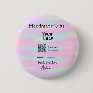 Badge Rond 5 Cm Petite entreprise cadeaux faits main de l'amour QR