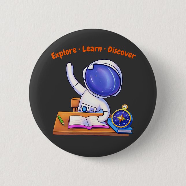 Badge Rond 5 Cm  petite étude d'astronaute  (Devant)