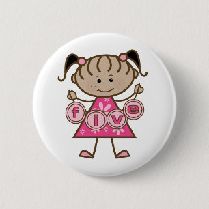 Badge Rond 5 Cm Petite fille 5e anniversaire Tshirts et cadeaux
