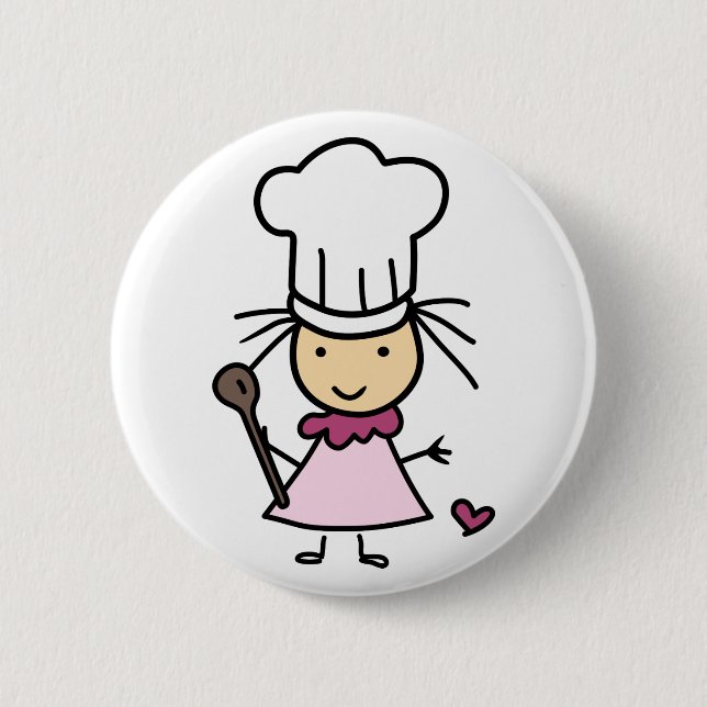 Badge Rond 5 Cm Petite fille chef (Devant)