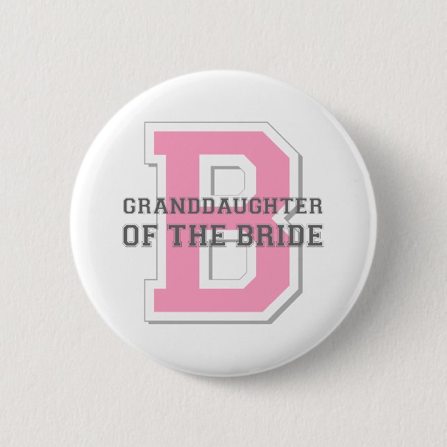 Badge Rond 5 Cm Petite-fille de l'acclamation de jeune mariée (Devant)