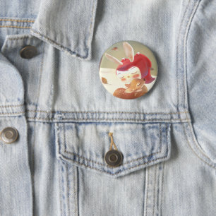 Badge Rond 5 Cm Petite fille qui serre des cerfs