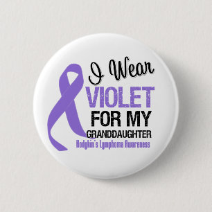 Badge Rond 5 Cm Petite-fille Violet Ribbon Hodgkins Lymphome