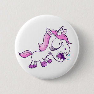 Badge Rond 5 Cm Petite licorne aliénée folle