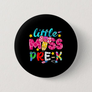 Badge Rond 5 Cm Petite Mademoiselle Coquette Crayon Pré-maternelle