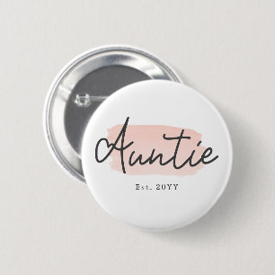 Badge Rond 5 Cm Petite minuscule Bébé rose Brush Stroke Nouvelle t