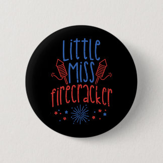 Badge Rond 5 Cm Petite Miss Fêtarde Drôle 4 Juillet Patriotique Fi