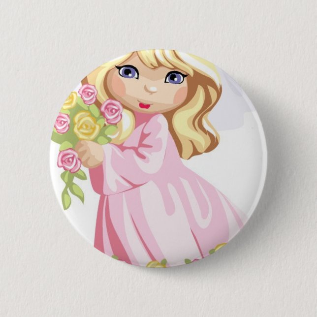 Badge Rond 5 Cm Petite princesse rose (Devant)